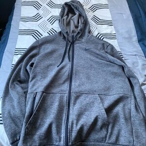 Nike Men's Heather Gray Zip-Up Hoodie